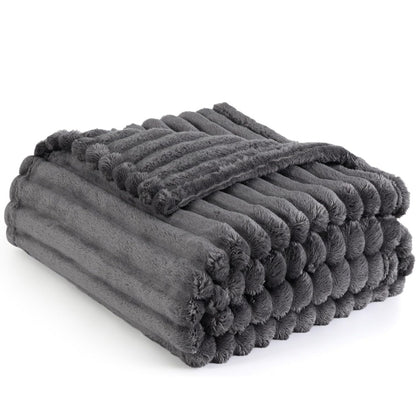 Perfect Plush Fleece White Throw Blanket