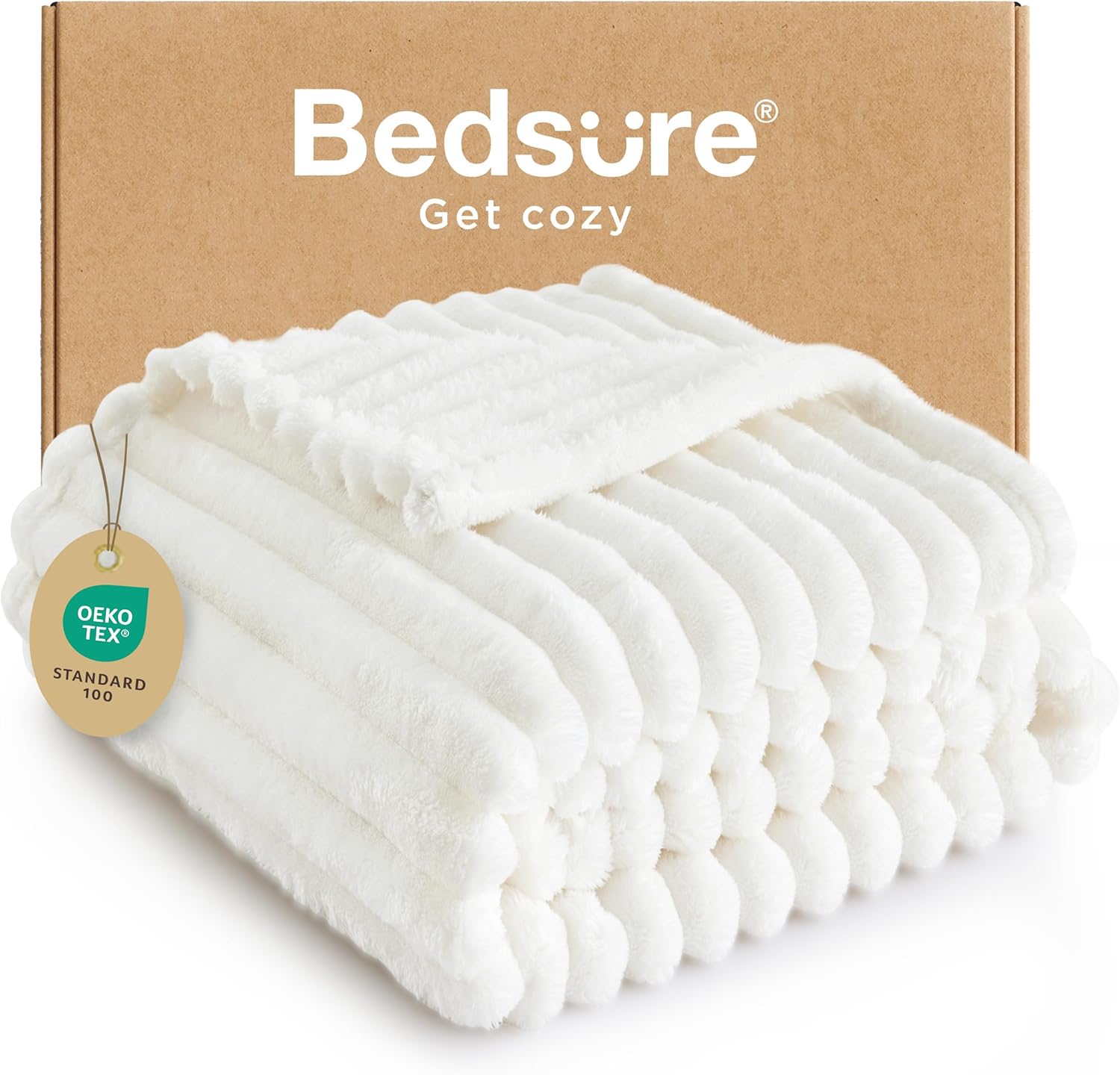 Super Cozy White Throw Blanket - Perfect Plush Fleece for Couch & Bed, Ideal Gift for Women & Moms - Lightweight, Stylish & Warm
