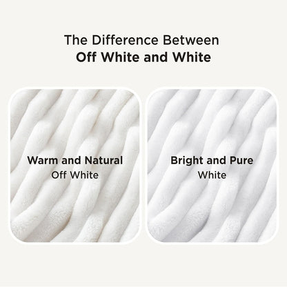 Super Cozy White Throw Blanket - Perfect Plush Fleece for Couch & Bed, Ideal Gift for Women & Moms - Lightweight, Stylish & Warm